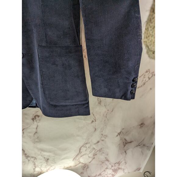 Vintage Levis Blazer Mens 42 R Large Navy Blue Jaacket Velvet Suit Business Rare - Picture 4 of 10